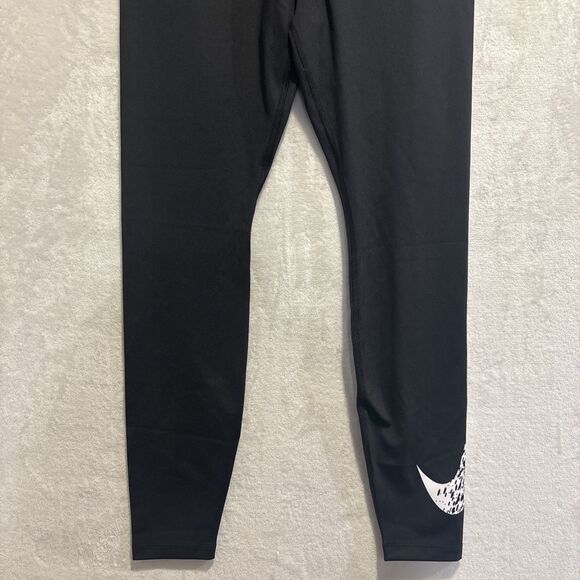 Nike One Swoosh Dri-Fit 7/8 Mid Rise Leggings Women's Medium Activewear Black - Picture 3 of 13